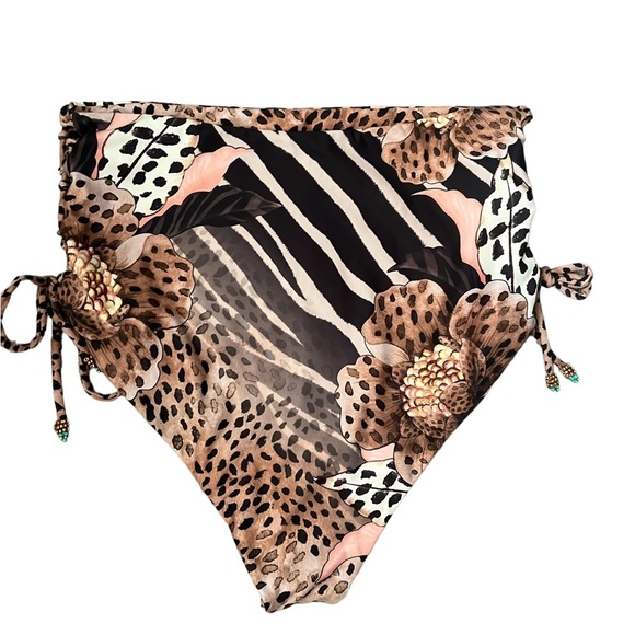 Agua Bendita Reversible Hope Jambo Animal Print High Waist Bikini Bottom Size S - Picture 16 of 16